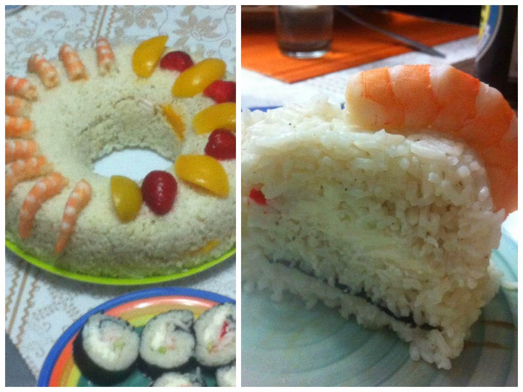 rosca de arroz frutas y/o sushi