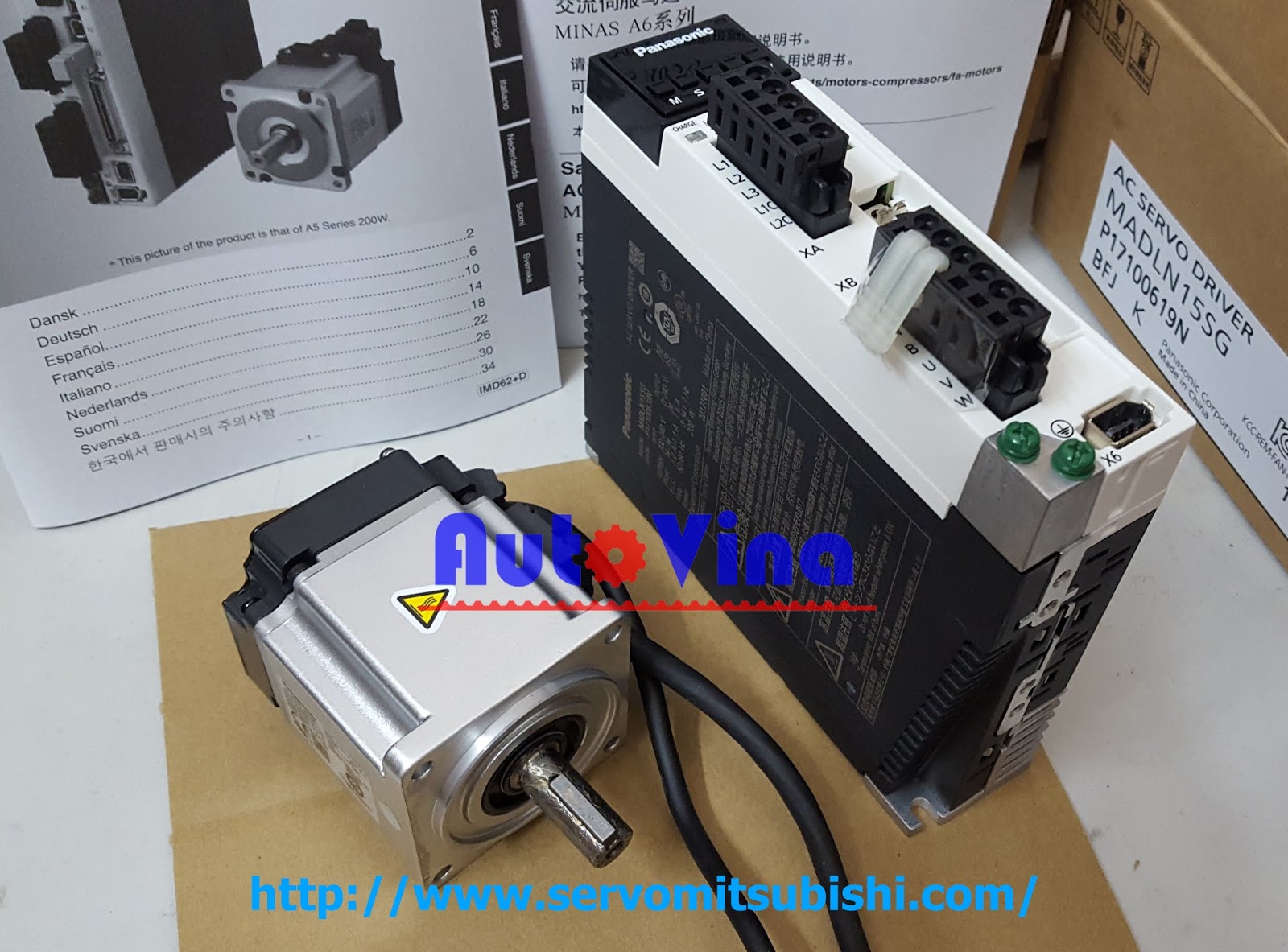 Driver Servo Panasonic MADLN15SG và Servo motor MHMF022L1U2M công suất 200W Đại lý bán Driver Servo Panasonic MADLN15SG và Servo motor MHMF022L1U2M công suất 200W