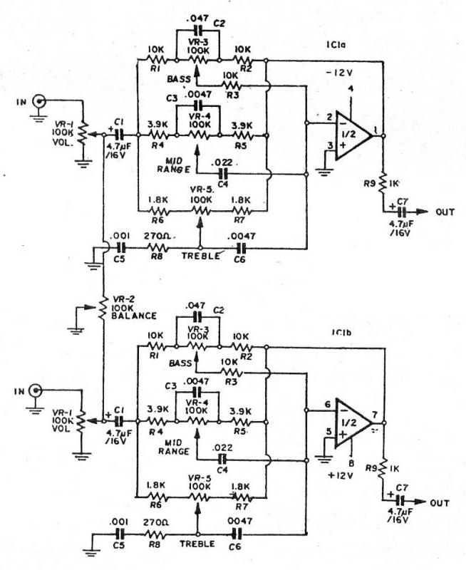 Tube Tone Control Schematic