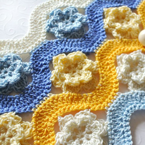 Crochet Flower Wave Stitch - Free Pattern 