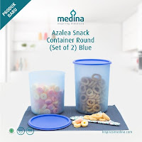 Dusdusan Azalea Snack Container Round Set (Set Of 2) Blue ANDHIMIND