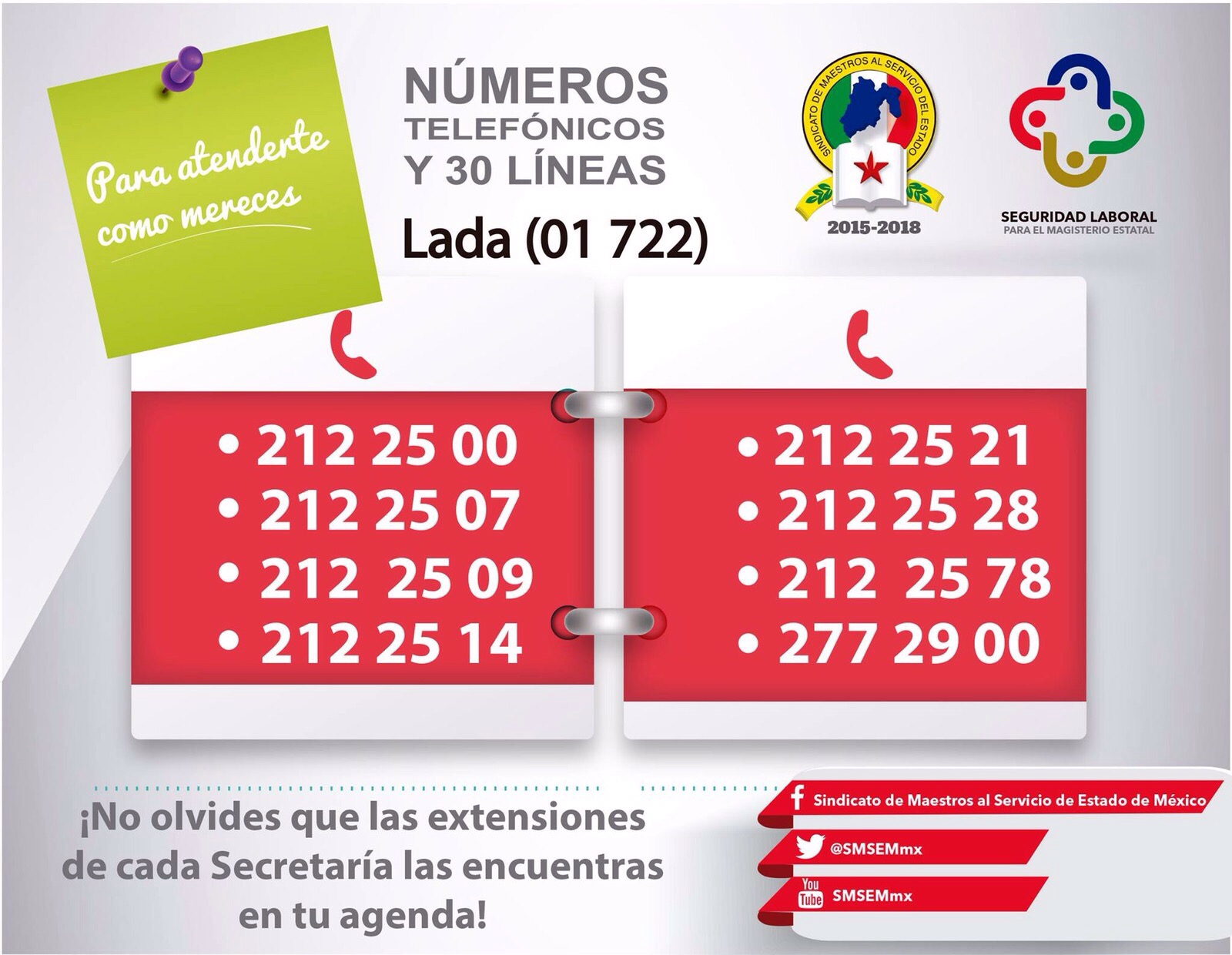 Delegación p217 NUMEROS TELEFONICOS SMSEM