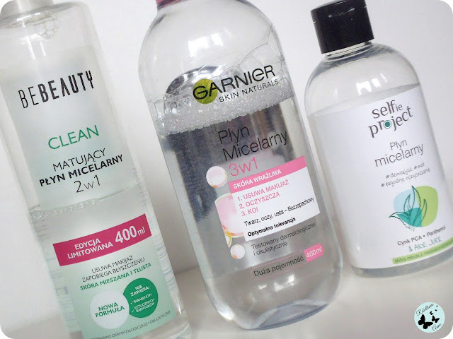 Moje porównanie płynów micelarnych - Garnier, BeBeauty i Selfie Project Moje porównanie płynów micelarnych - Garnier, BeBeauty i Selfie Project
