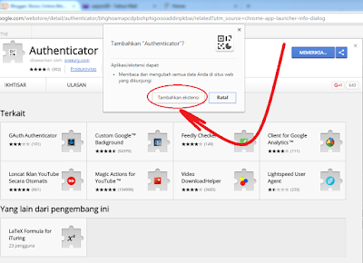Tambahkan Ekstensi Google Authenticor Tambahkan Ekstensi Google Authenticor