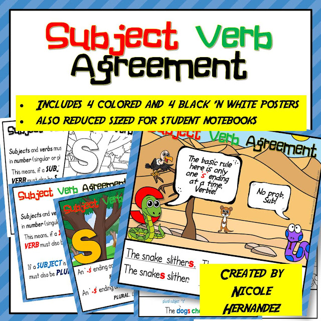Subject And Verb Agreement Anchor Chart