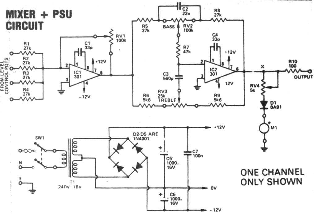 Audio Sound Mixer Circuit Diagram