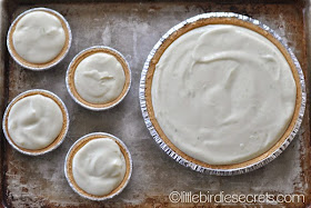 key lime pies on a baking sheet