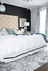 navy bedroom farmhouse master modern decor bedding room refresh curtains simple