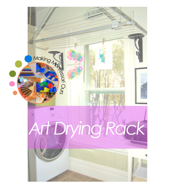 DIY Art Drying Rack, Kids Painting At Home "Making Montessori Ours"