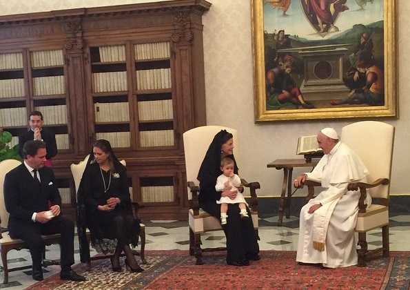 Swedish Royals attends a meeting with Pope Francis