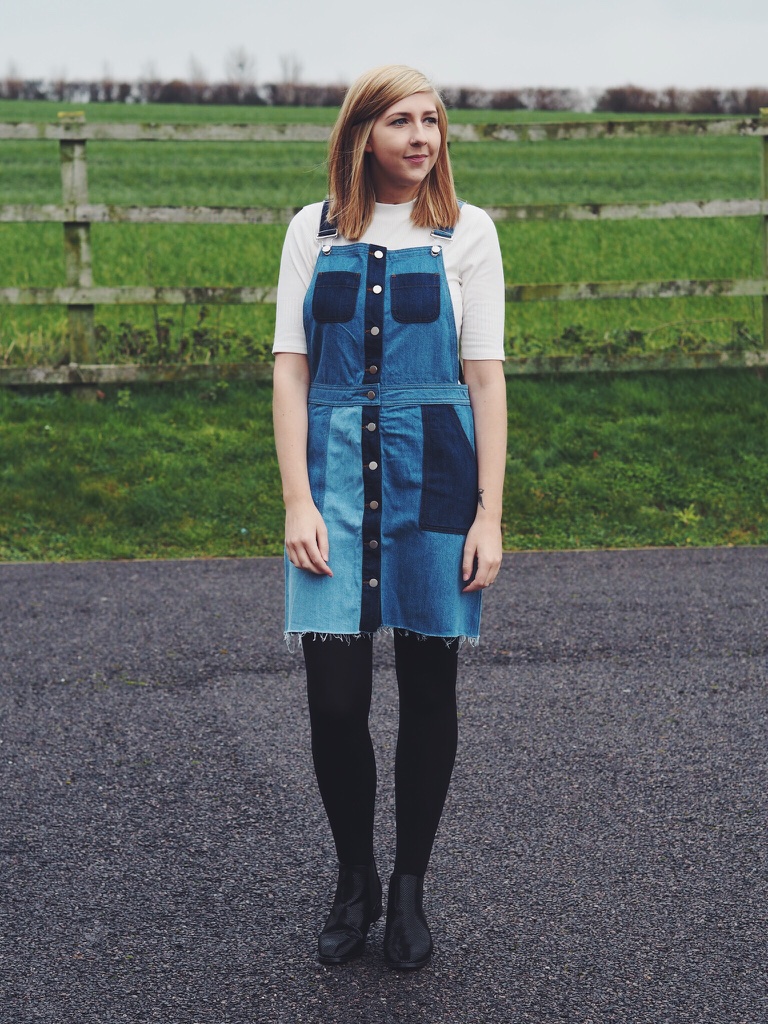 newlook, ASOS, patchworkdenim, denimpinafore, dungarees, wiw, whatimwearing, lotd, lookoftheday, asseenonme, fbloggers, fblogger, fashionblogger, fashionbloggers, ootd, outfitoftheday