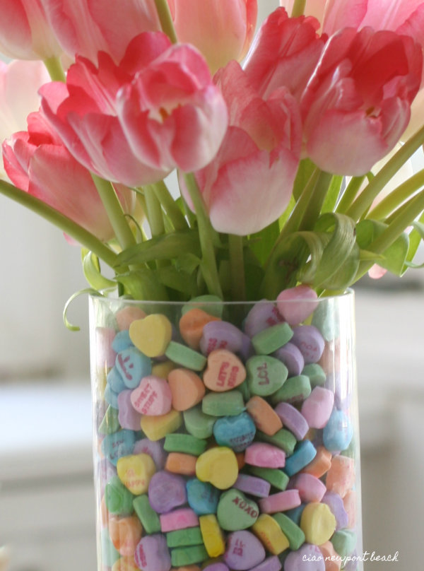 ciao! newport beach candy hearts and pink tulips