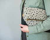 modern canvas dotted tote bag