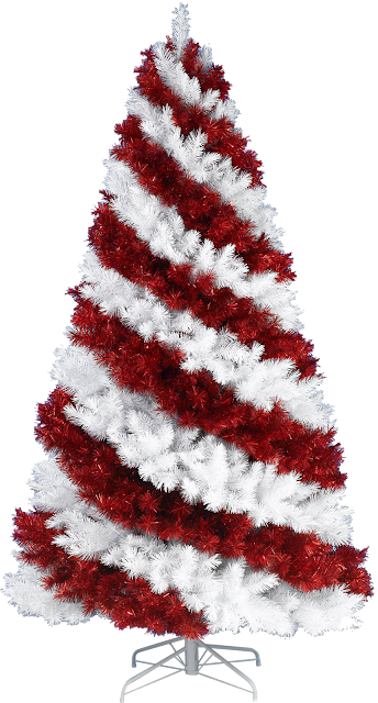 candy cane striped Christmas tree