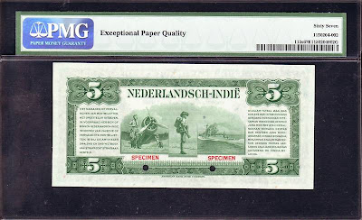 Netherlands Indies 5 Gulden World War II banknote