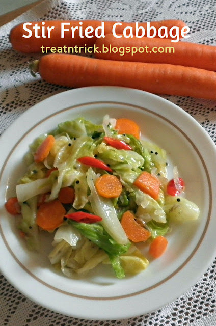 Stir Fried Cabbage Recipe @ treatntrick.blogspot.com