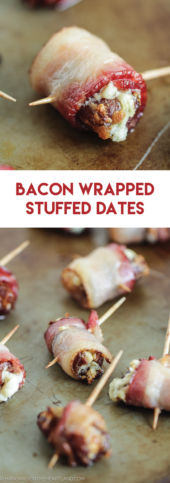 The perfect fancy appetizer for a party, bacon wrapped dates are so good!