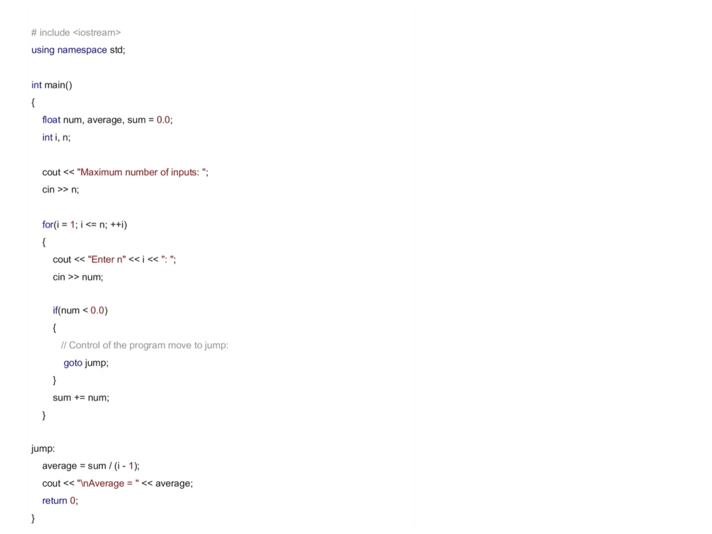 C++ goto Statement ~ Concept of C++