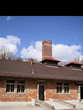 Jean Brichaux photo of Barrack X chimney Dachau