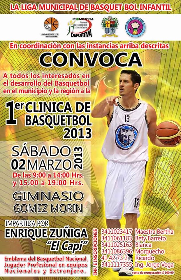 Enrique Zúñiga invita a su clínica de basquetbol - @selmexbasket