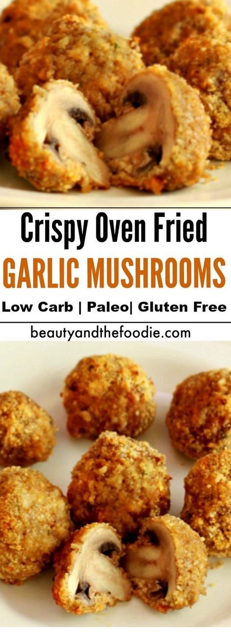 Crispy Oven Fried Garlic Mushrooms