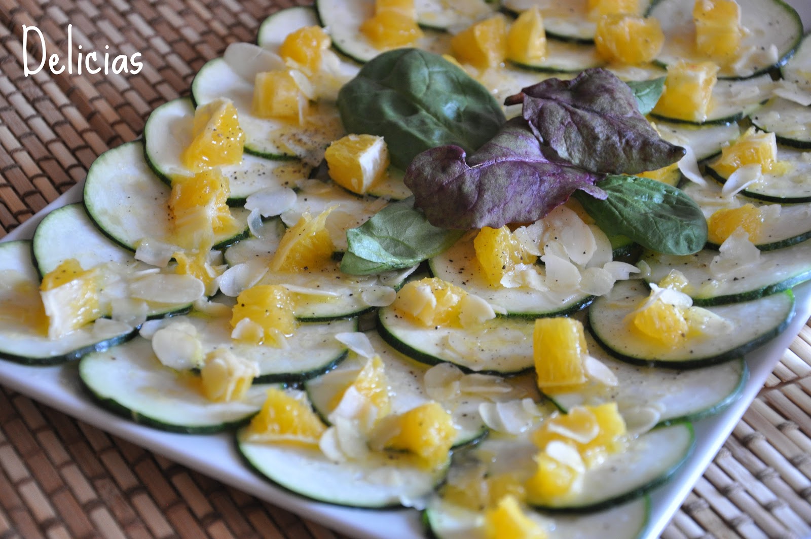  Carpaccio de calabacín y naranja