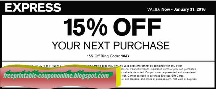 Express discount coupons