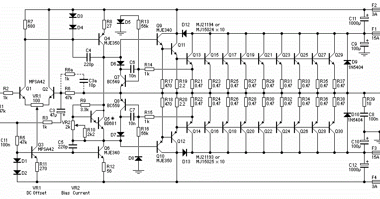 3000W Stereo Power Amplifier Circuit | Gambar Skema ...