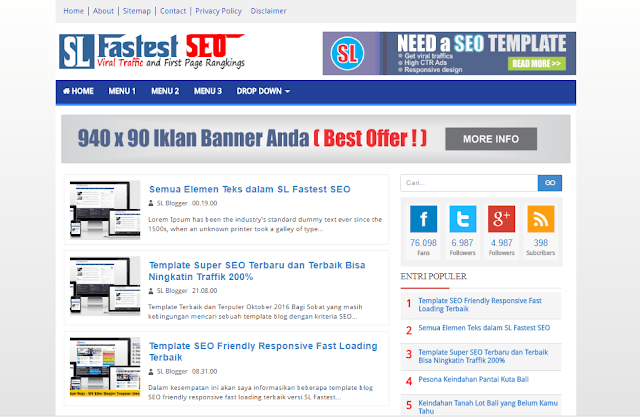 SL Fastest SEO-Template SEO Killer Super Fast Loading