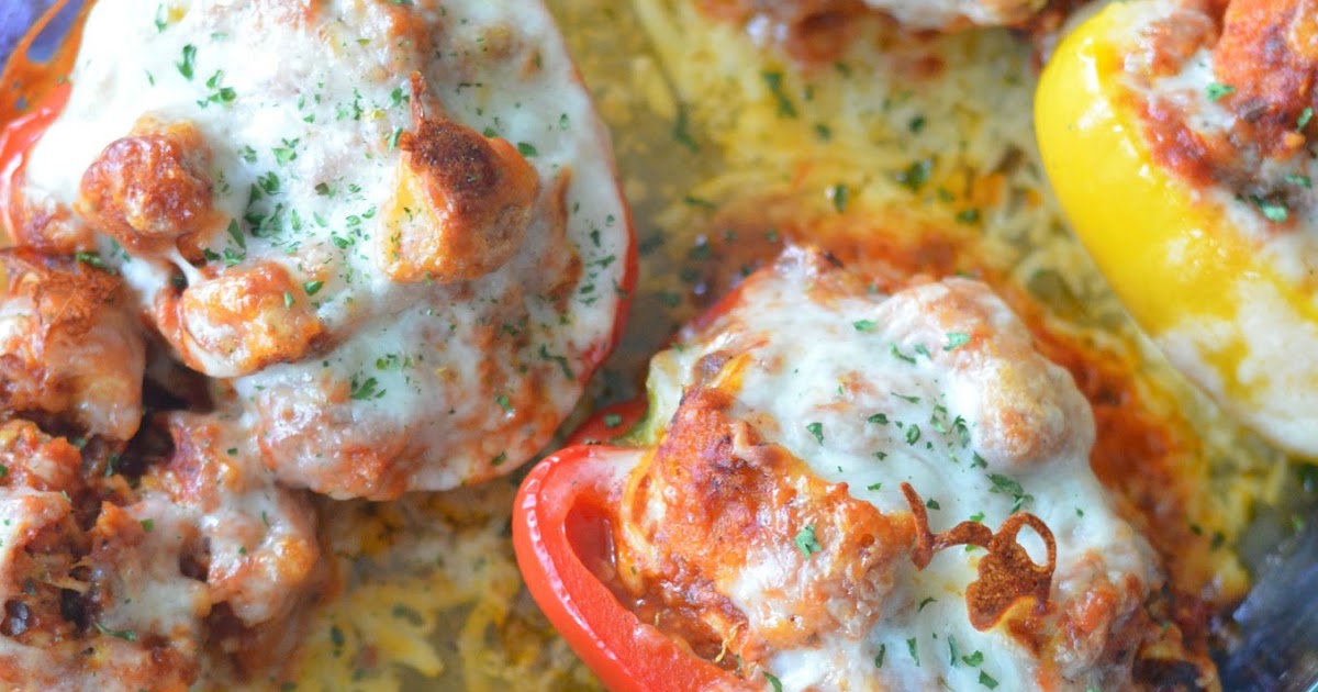 The Savvy Kitchen Chicken Parmesan Stuffed Bell Peppers