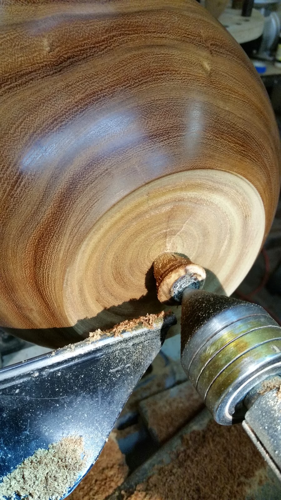 Experiment in turning wet wood, finishing while wet.
