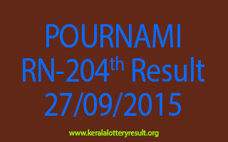 POURNAMI RN 204 Lottery Result 27-9-2015