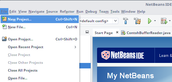 Creating a New Project in Netbeans