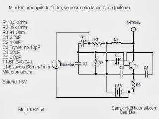 Small Fm Transmitter circuit diagram 