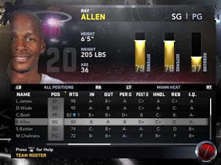 Ray Allen to miami heat trade nba 2k12 roster