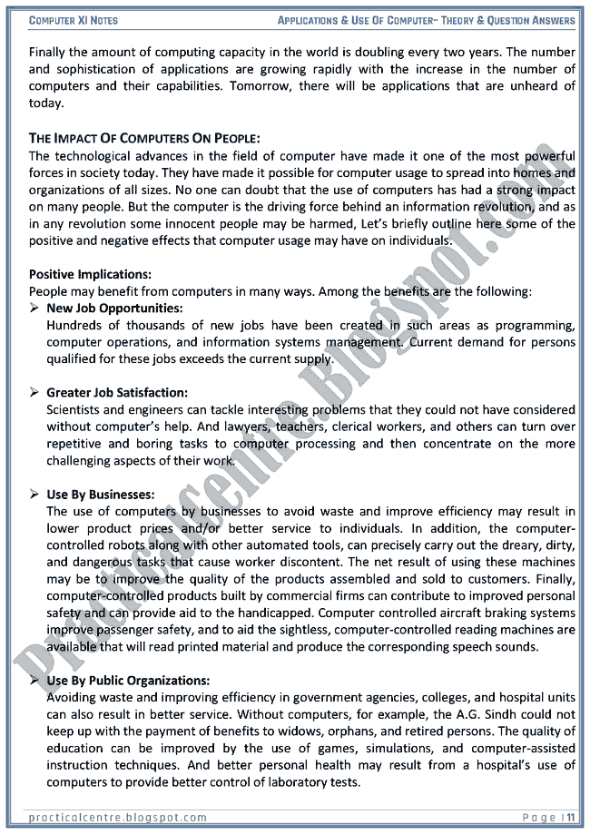 applications-and-use-of-computer-theory-and-questions-answers-computer-xi