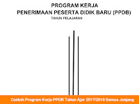 Contoh Program Kerja PPDB Tahun Ajar 2017/2018 Semua Jenjang