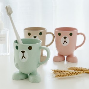 Originality Wheat Straw Can Cartoon Cup Three-dimensional Base Gargle Originality Wheat Straw Can Cartoon Cup Three-dimensional Base Gargle