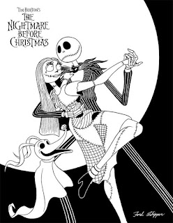 Nightmare before christmas colouring pages