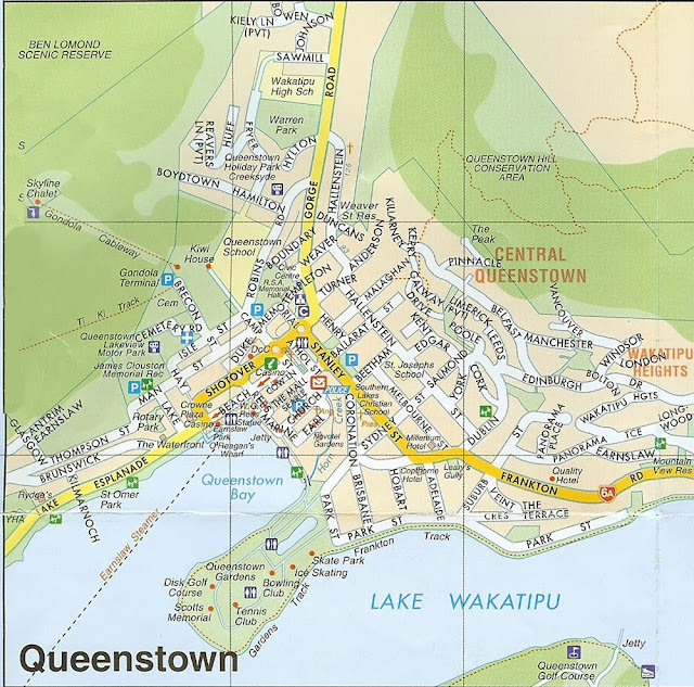 Mapa de Queenstown – Nova Zelândia