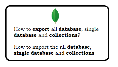 MongoDB export and Import databases