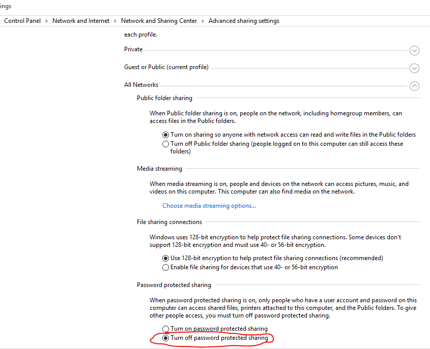 How to share folder in Windows 10 without password.