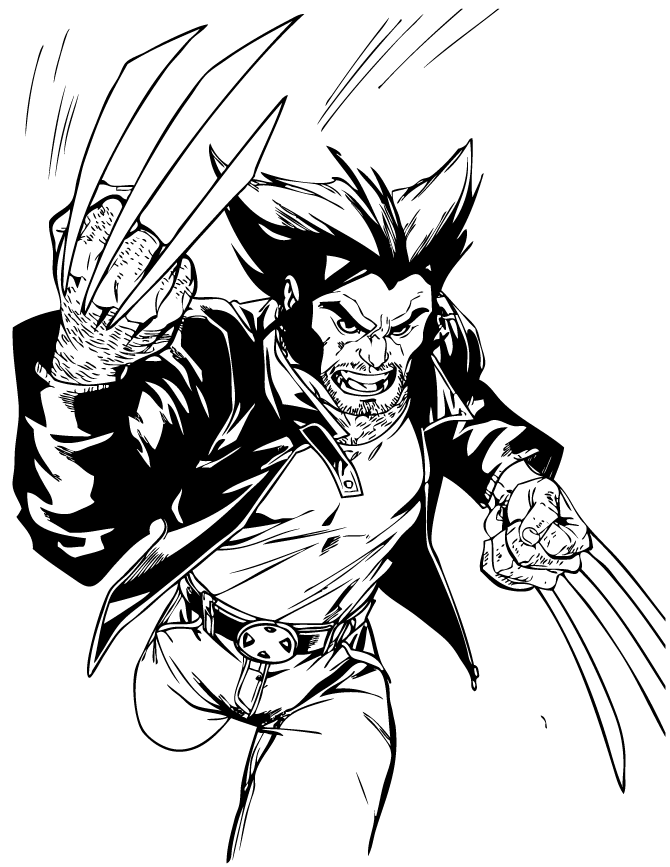 Desenhos para Imprimir Colorir e Pintar: Logan Wolverine desenhos para