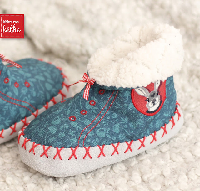 Hüttenschuhe von Prym aus Lila-Lotta Forest-Kollektion Hüttenschuhe von Prym aus Lila-Lotta Forest-Kollektion
