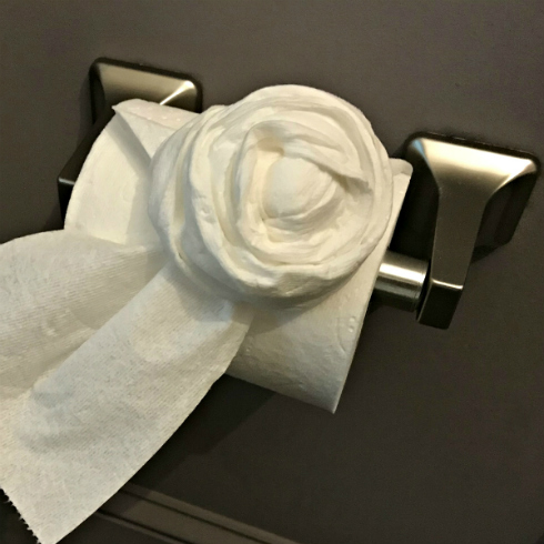 toilet paper rose on the roll