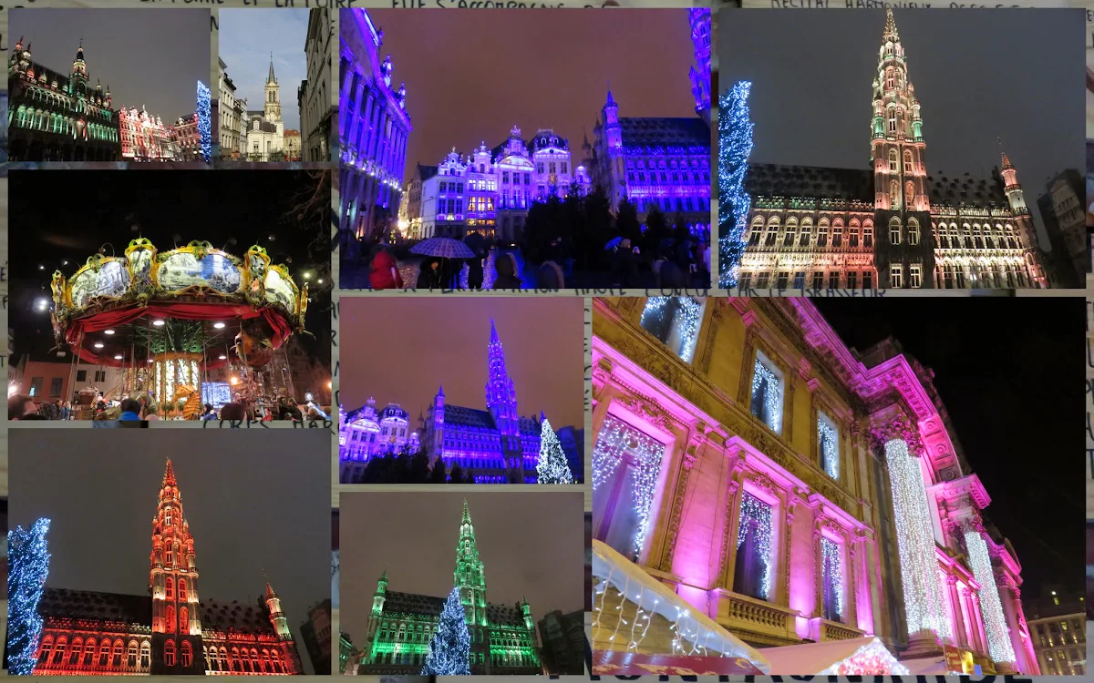 Christmas Light Show on the Grote Markt in Brussels