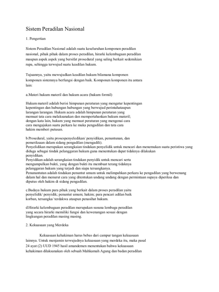sistem hukum dan peradilan nasional wood scribd indo