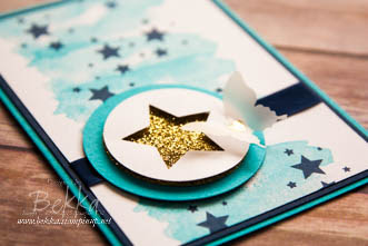 Turquoise Star Card using Perpetual Birthday Stamps from Stampin' Up! UK