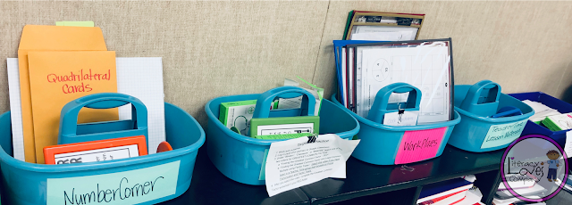 Organizing materials for your W.I.N. Block math stations can be a challenge.  Get some  management ideas from Literacy Loves company.