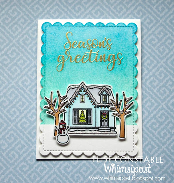 Sunny Studio Stamps: Christmas Chapel and Christmas Home Winter Themed Cards by Elise Constable
